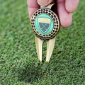 Divot Tool w/ Offset Ball Markers - bronze plating